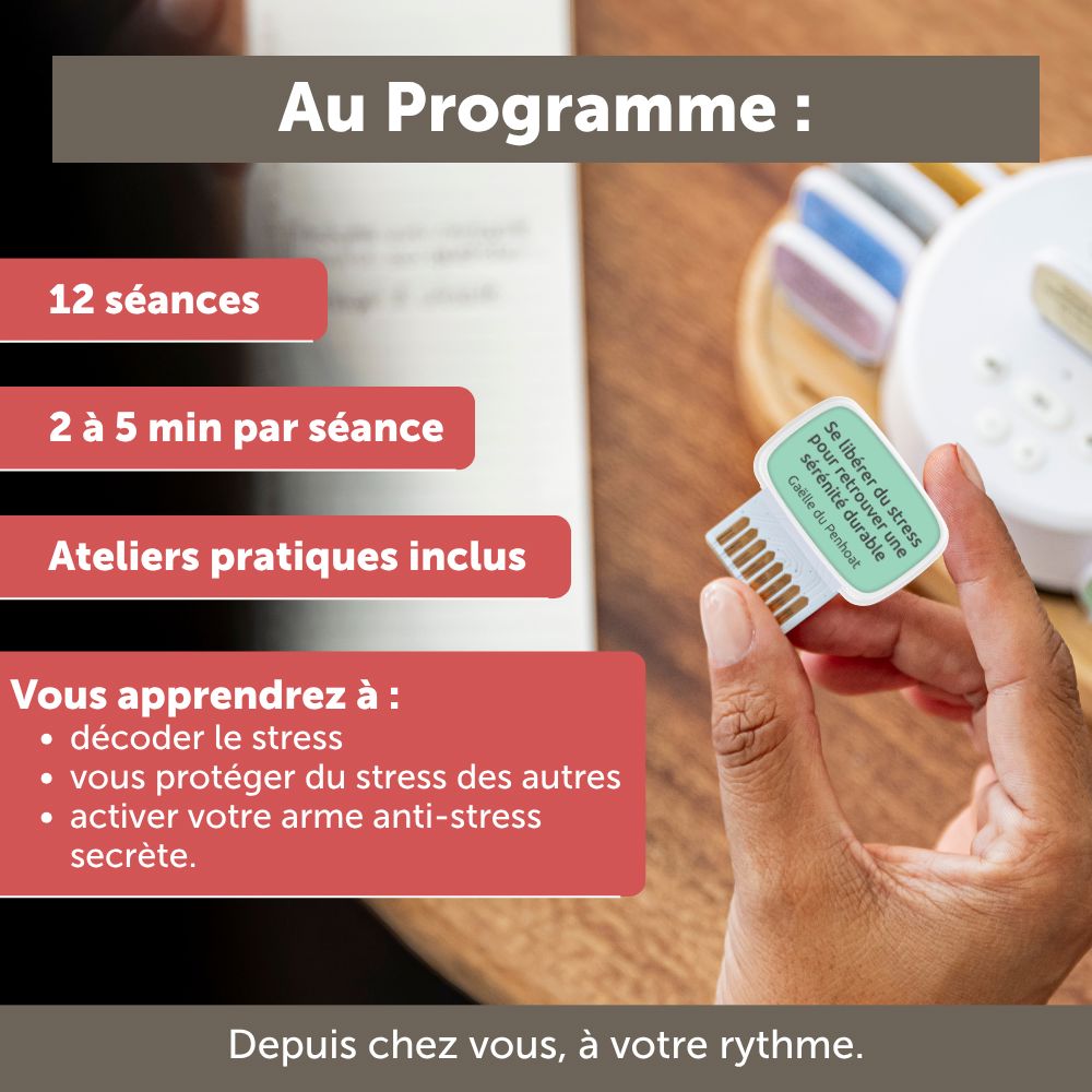 Carte de coaching "Se libérer du stress pour retrouver une sérénité durable"